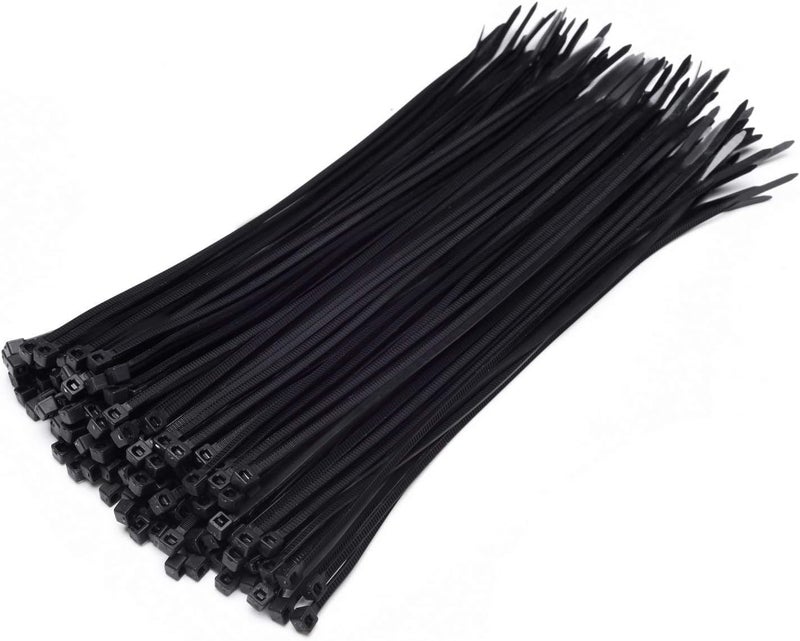Black Nylon Cable Ties (100 Pack) - 30cm Length and 4.8mm Width - Heavy Duty and UV Resistant - Perfect for Wire Organization, Home, Office, Garden Use - Image 2