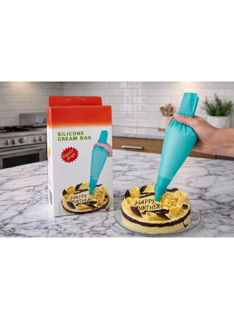 Generic valueable 1 Silicone Pastry Bag for Cream Piping - 6 Different Acrylic Nozzles - Suitable for Decorating Cakes and Desserts with Cream - Helps Create Various Shapes - Also Suitable for Making Balah El Sham - Practical for Home Use - Image 2