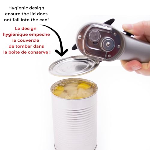 Starfrit Securimax Auto Can Opener - Patented Safe Edge Technology with Lid Lifter - Leaves No Sharp Edges on Lid & Can - Heavy Duty Non-Slip Knob - Grey - Image 5