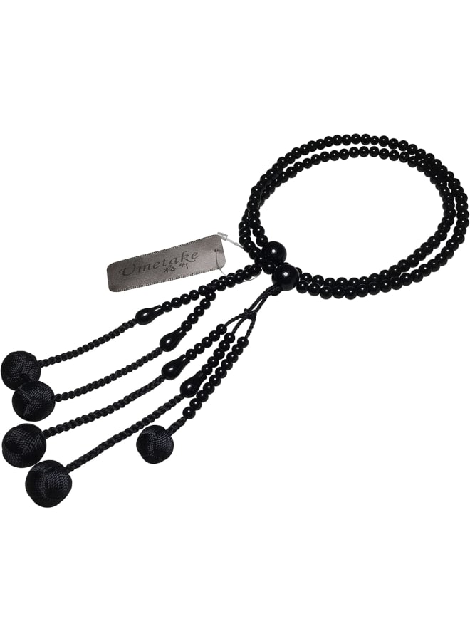 Buddhist Prayer Beads 37cm Nichiren juzu Black Acrylic Beads and Black Woven Balls Buddha Rosary Nenju Pouch Free of Charge  - Image 1