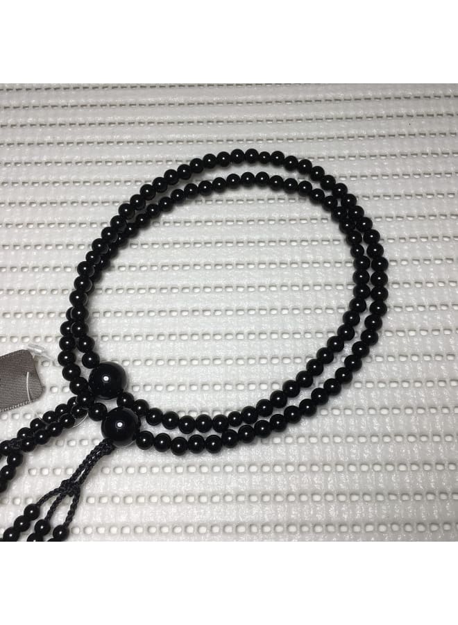 Buddhist Prayer Beads 37cm Nichiren juzu Black Acrylic Beads and Black Woven Balls Buddha Rosary Nenju Pouch Free of Charge  - Image 3