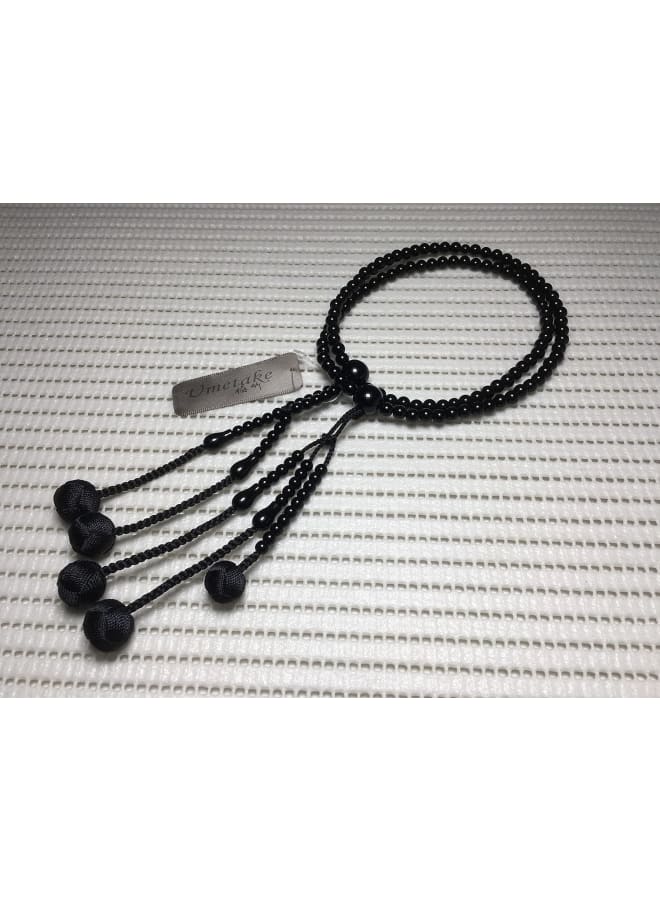 Buddhist Prayer Beads 37cm Nichiren juzu Black Acrylic Beads and Black Woven Balls Buddha Rosary Nenju Pouch Free of Charge  - Image 5