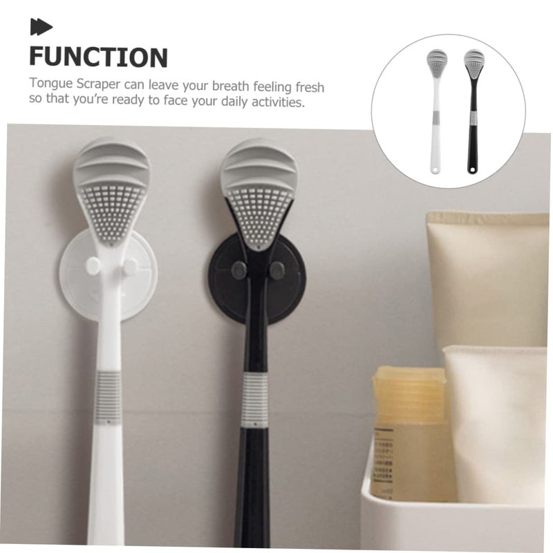 2Pcs Tongue Scraper for Adults Ergonomic Design Gentle Cleaning Tools Remove Tongue Coating - Image 2