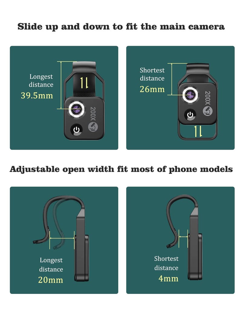 Miao Lab Phone Microscope with CPL Lens/LED Light, Nano Zoom 200X Pocket Microscope Camera Attachment with Universal Clip for Most iPhone/Andriod Phone - The Best Gift to Enjoy Microworld for Kids and Adults - Image 5