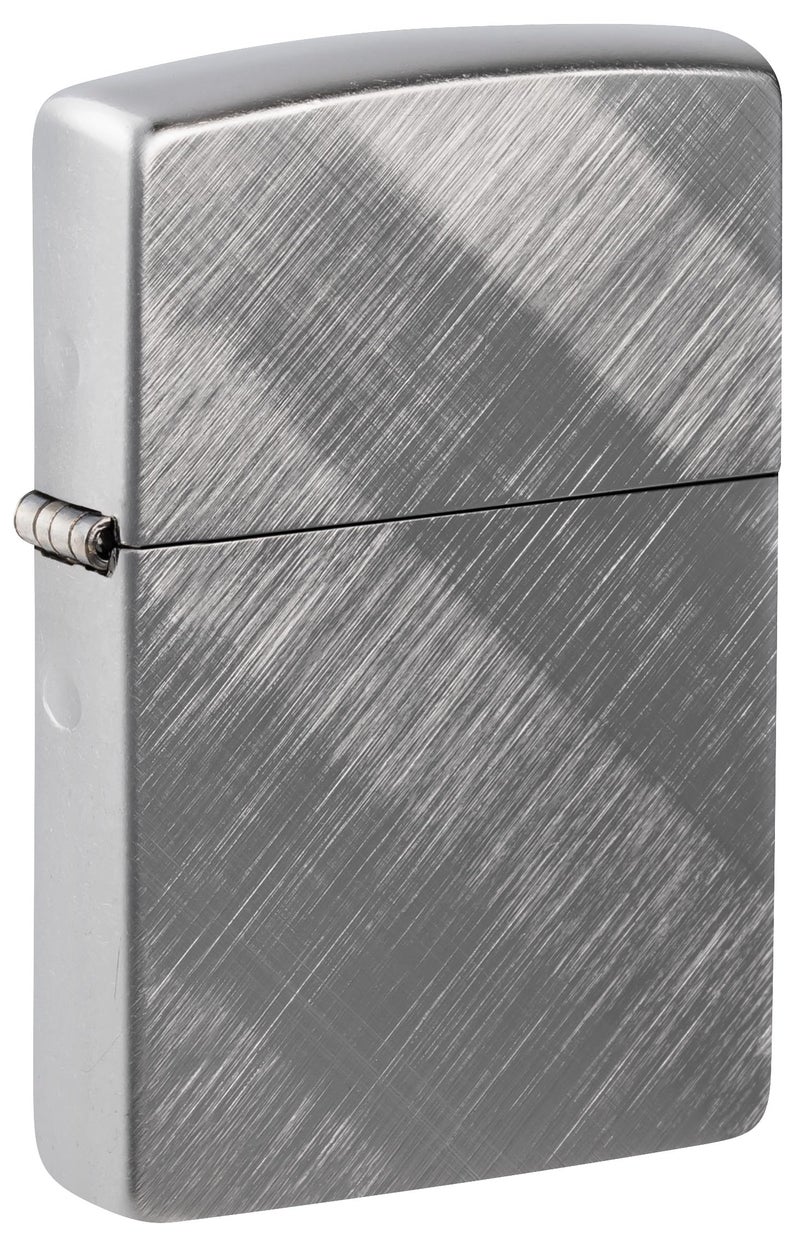 Zippo زيبو كلاسيك دايغونال ويف ويندبروف لايتر – تشطيب كروم بنسيج خفيف مع نمط دقيق، قابل لإعادة التعبئة، (معتمد من BIS) - Image 1
