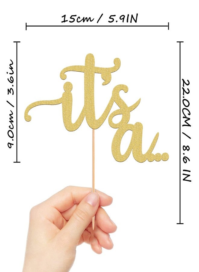AHAORAY It's a Cake Topper - Glitter Golden Boy or Girl Baby Reveal Party Cake Decorations, Perfect for Gender Reveal, Baby Shower or Photo Booth Props - Image 3