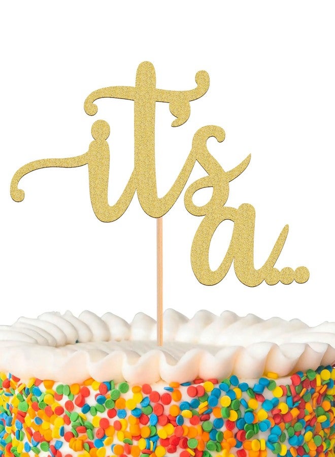 AHAORAY It's a Cake Topper - Glitter Golden Boy or Girl Baby Reveal Party Cake Decorations, Perfect for Gender Reveal, Baby Shower or Photo Booth Props - Image 1