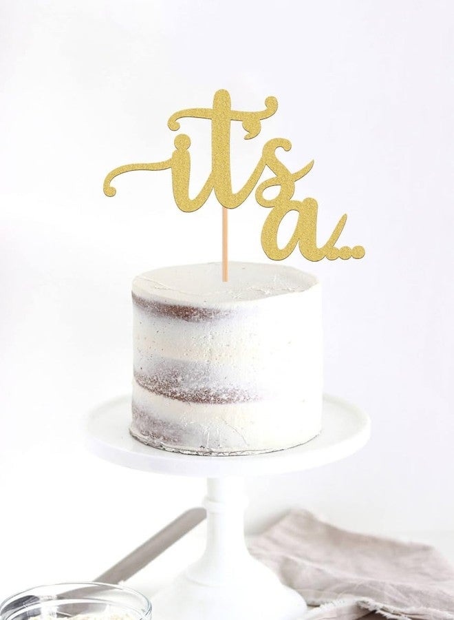 AHAORAY It's a Cake Topper - Glitter Golden Boy or Girl Baby Reveal Party Cake Decorations, Perfect for Gender Reveal, Baby Shower or Photo Booth Props - Image 2