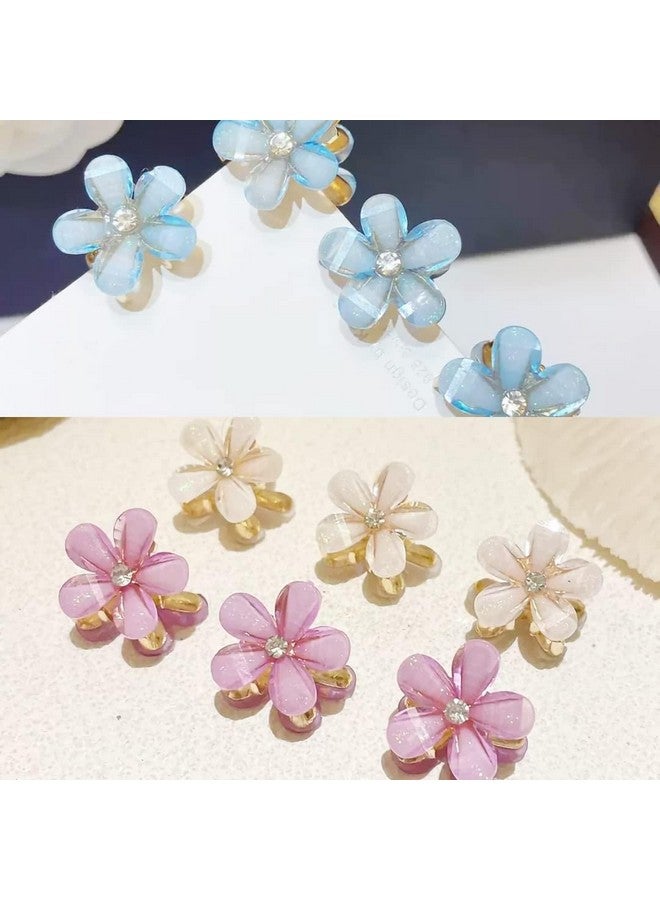 SUN Ring SUNRING Small Pearl Hair Claw Clips for Women Girl, Mini Pearl Flower Claw Clips Design, Sweet Daisy Artificial Bangs Clips Decorative Hair Accessories (Pack of 6, Multicolor) - Image 2