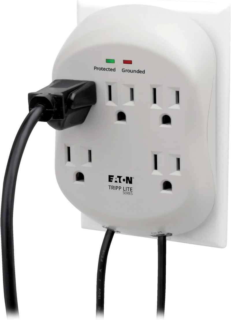 TRIPPLITE Eaton SK5TEL-0 Multi-Plug Wall Outlet Extender Surge Protector Plug, 5 Outlets, 1080 Joules, Diagnostic LEDs, Phone (RJ11) Protection, Lifetime Manufacturer's Warranty & $15,000 Insurance - Image 4