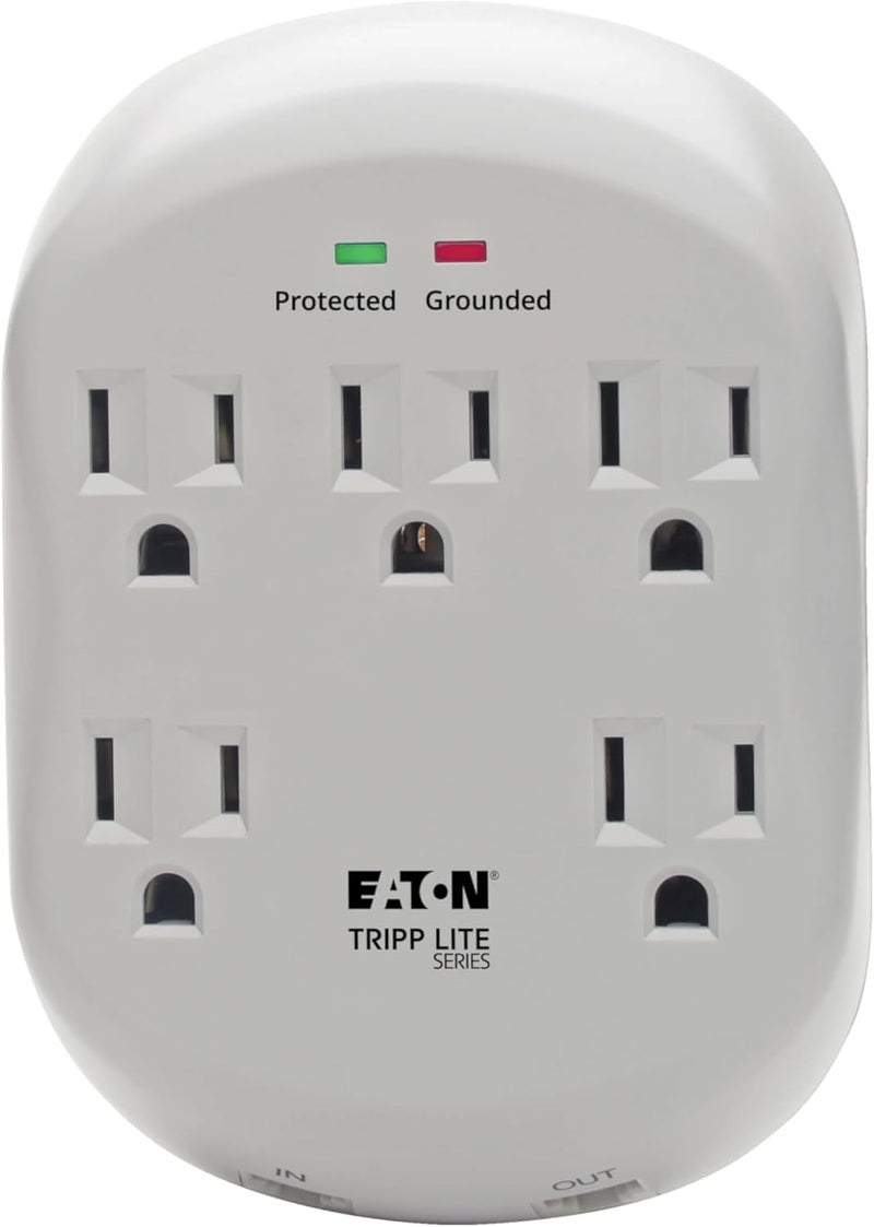 TRIPPLITE Eaton SK5TEL-0 Multi-Plug Wall Outlet Extender Surge Protector Plug, 5 Outlets, 1080 Joules, Diagnostic LEDs, Phone (RJ11) Protection, Lifetime Manufacturer's Warranty & $15,000 Insurance - Image 5