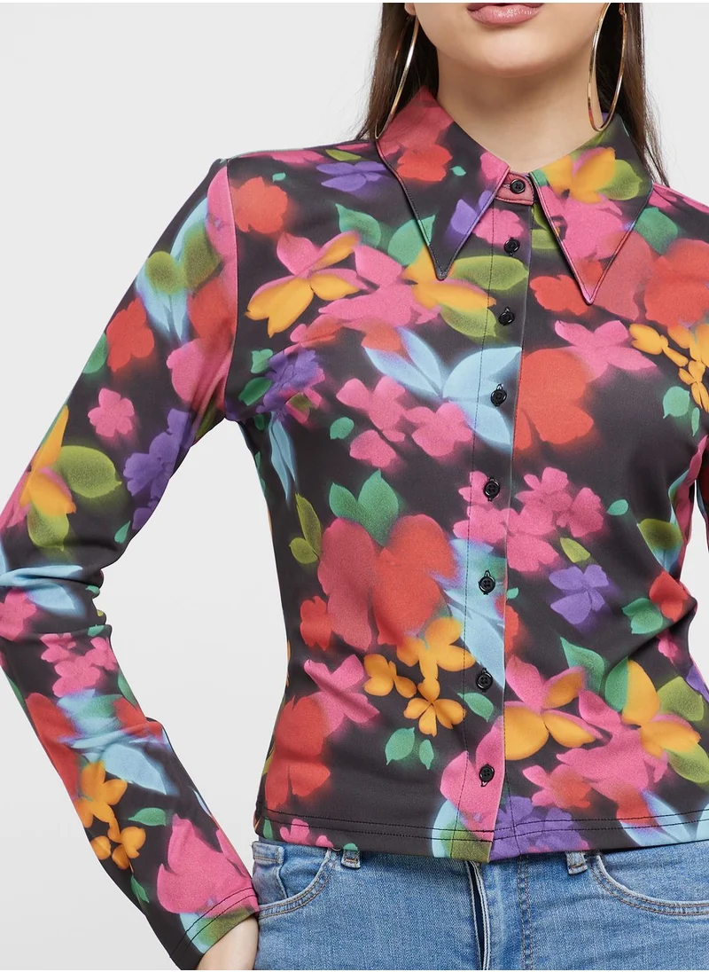 Finders Keepers Floral Printed Shirt