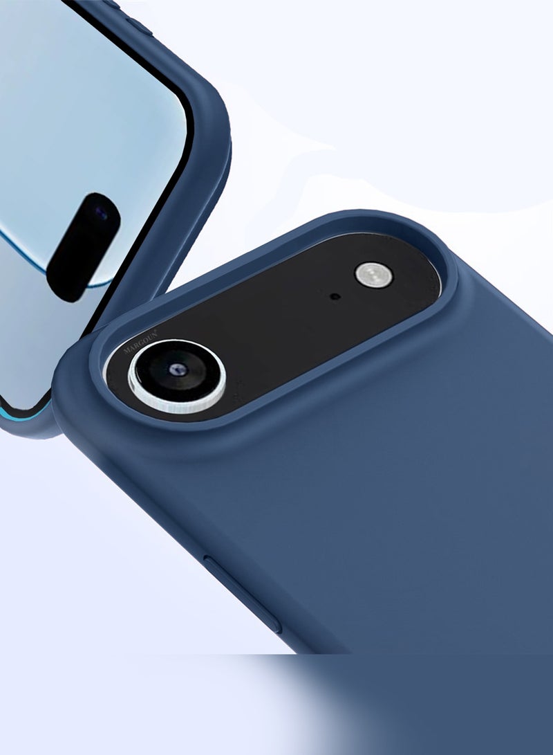 CATANES 2 Packs Silicone Protective Phone Case for iPhone 17 Air , Soft Anti-Scratch Microfiber Lining Ultra Slim Drop Protection Phone Cover with 3D Screen Protector - Blue - Image 3