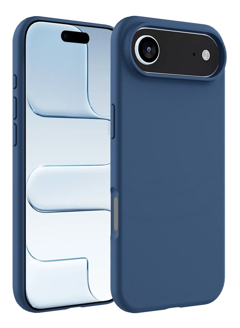 CATANES 2 Packs Silicone Protective Phone Case for iPhone 17 Air , Soft Anti-Scratch Microfiber Lining Ultra Slim Drop Protection Phone Cover with 3D Screen Protector - Blue - Image 2
