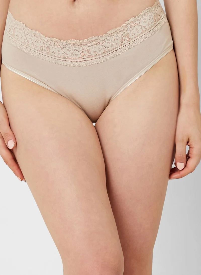 Marks & Spencer 5 Pack Cotton Lycra & Lace Midi Knickers