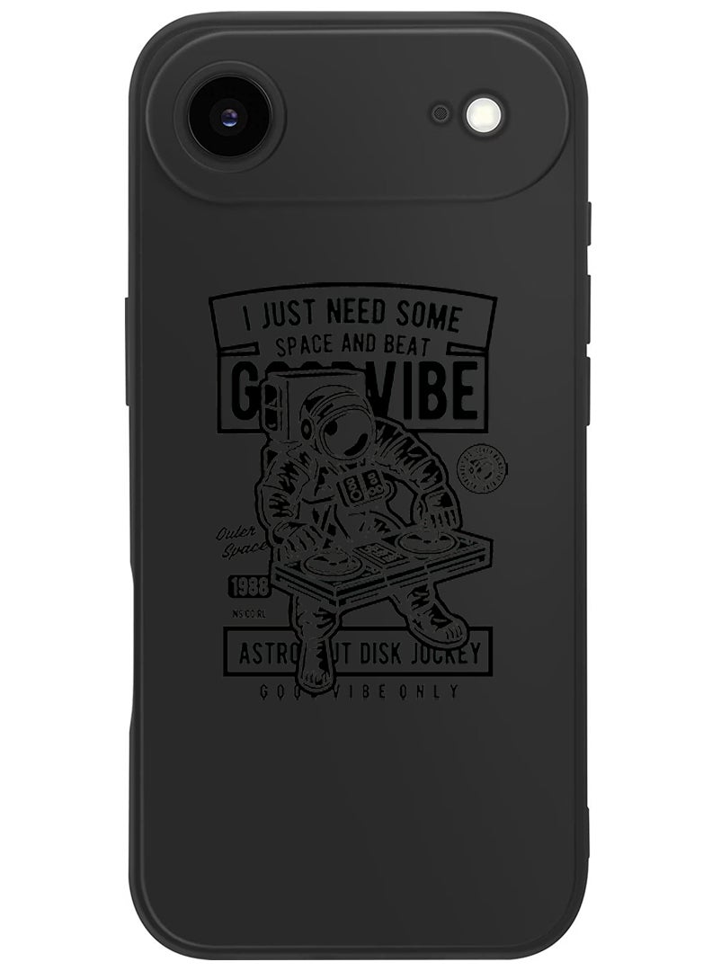 Theodor Protective Slim Fit Case Liquid Silicone Cover with Full Body Protection Anti-Scratch Shockproof Case For Apple iPhone 17 Air (Black) Good vibe - Image 1