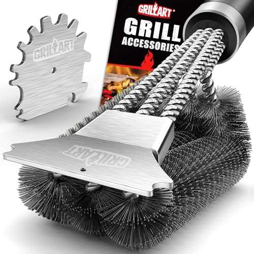 GRILLART Grill Brush and Scraper,18 Inch BBQ Grill Cleaning Brush Kit, Safe Wire Scrubber, Universal Fit BBQ Cleaner Accessories for All Grates - Image 1