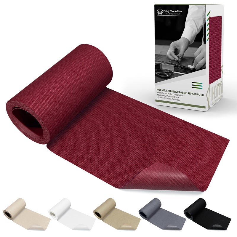 KING MOUNTAIN KING MOUNTAIN Canvas Iron on Patch360Waterproof 100 Cotton Fabric Repair PatchUsed for Various SofaTentClothesSeatsSuitcases Burgundy 