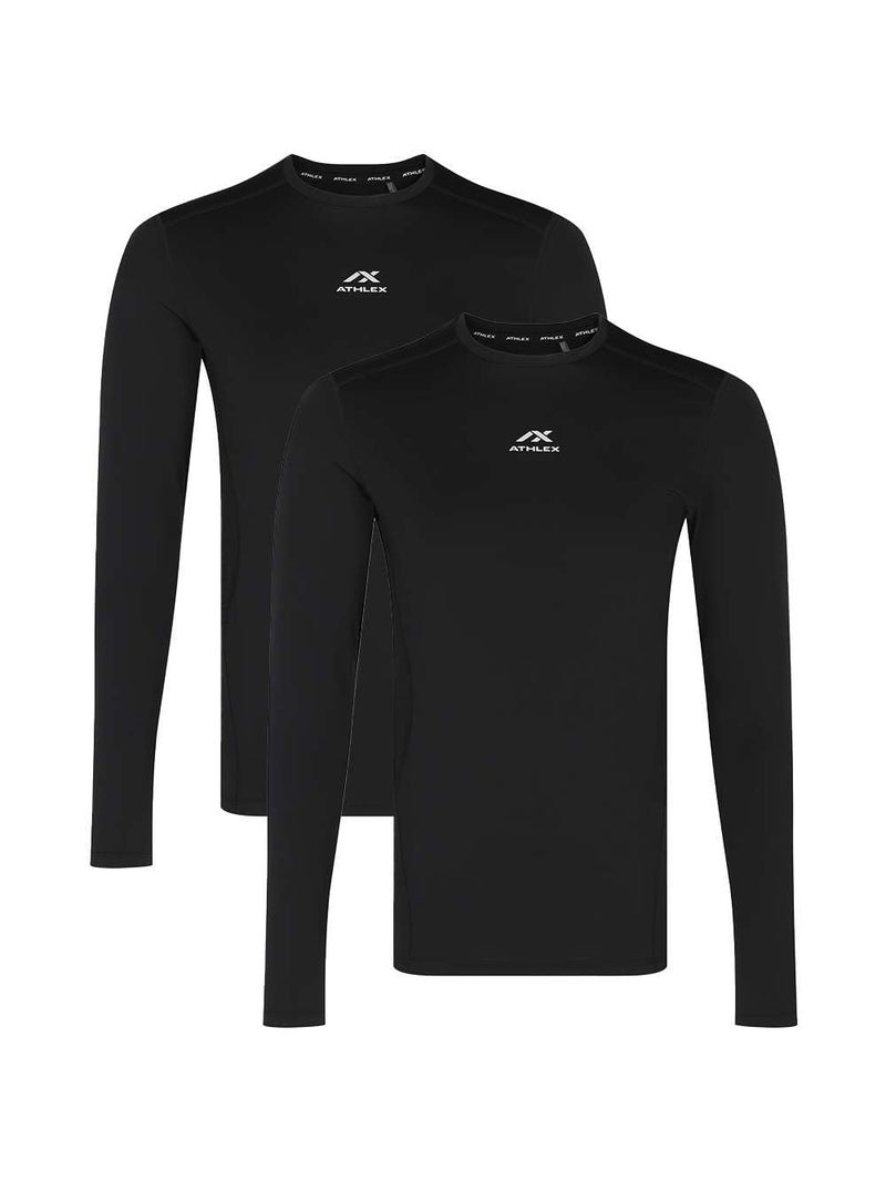 Athlex Men's 2-Pack Compression Longsleeves – ATCOMPRESSION Support, Moisture-Wicking, Antibacterial, Breathable & Flexible for Intense Workouts - Image 1