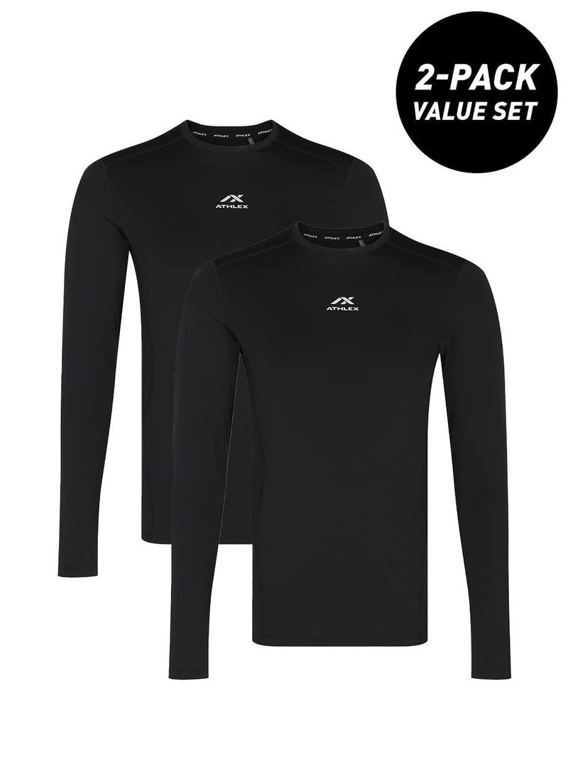 Athlex Men's 2-Pack Compression Longsleeves – ATCOMPRESSION Support, Moisture-Wicking, Antibacterial, Breathable & Flexible for Intense Workouts - Image 2