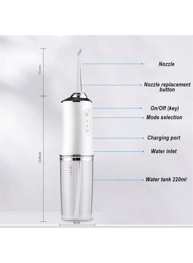 Electric Waterproof Cordless Water Flosser Dental Oral Irrigator Teeth Cleaner with 4 Jet Tips, 3 Pressure Mode (Pink) - Image 5
