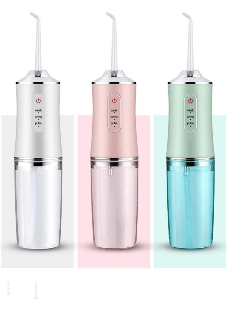 Electric Waterproof Cordless Water Flosser Dental Oral Irrigator Teeth Cleaner with 4 Jet Tips, 3 Pressure Mode (Pink) - Image 2