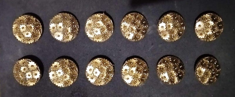 Bhavya Enterprises Bhavya Enterprises Antique Large Buttons with Shank Round Sewing Buttons Flowers Pattern for Kurties Gowns Dresses  - Image 3