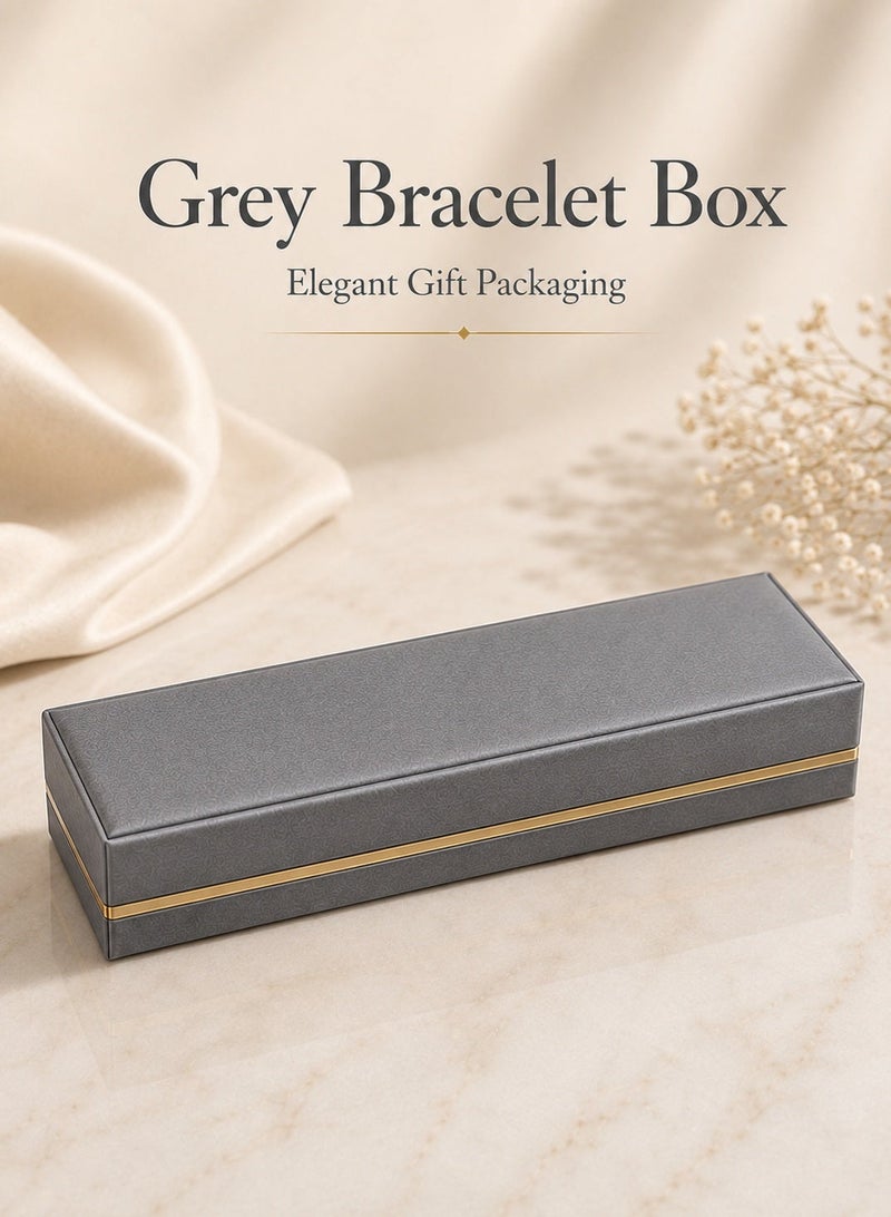 Rich Life Luxury Bracelet Box with Gold Accent, Premium Textured Jewelry Storage Box for Bracelet Bangle Watch Chain, Soft Interior, Available in Black Gold Grey - Image 1