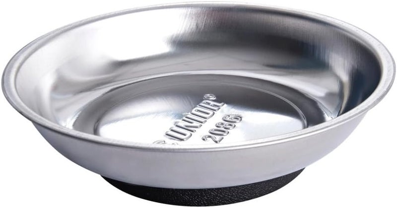 Unior Magnetic Tray – Stainless Steel – Strong Magnetic Base – Workshop Essentials – 150 mm Diameter