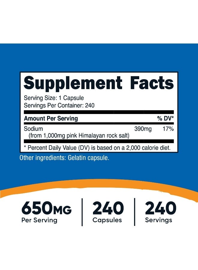 كبسولات ملح الهيمالايا الوردي ١٠٠٠ ملغ، ٣٩٠ ملغ صوديوم، ٢٤٠ كبسولة - غير معدلة وراثيًا، خالية من الغلوتين - Image 2