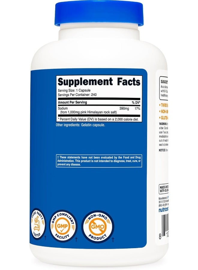 كبسولات ملح الهيمالايا الوردي ١٠٠٠ ملغ، ٣٩٠ ملغ صوديوم، ٢٤٠ كبسولة - غير معدلة وراثيًا، خالية من الغلوتين - Image 5