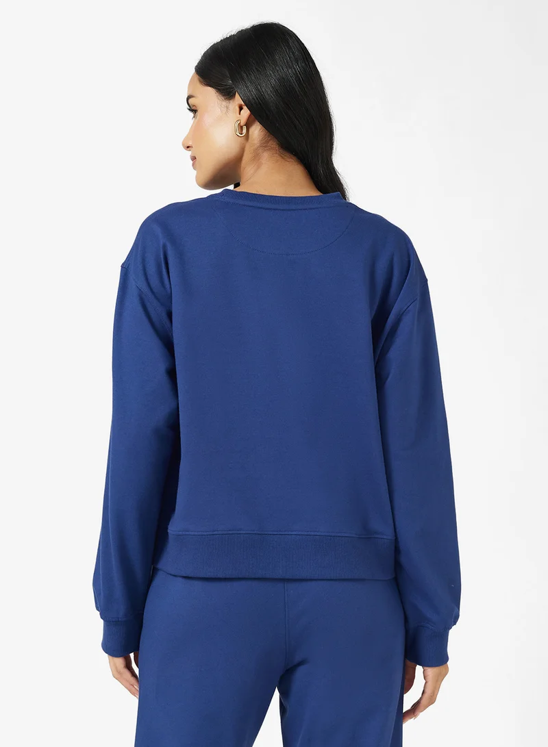 Ginger Basics Cotton Oversize Crew Neck Essential Sweatshirt