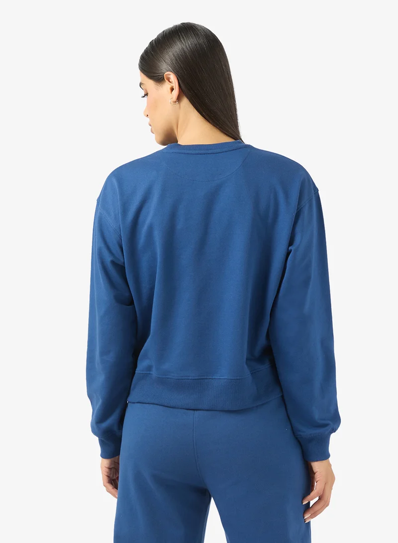 Ginger Basics Cotton Oversize Crew Neck Essential Sweatshirt