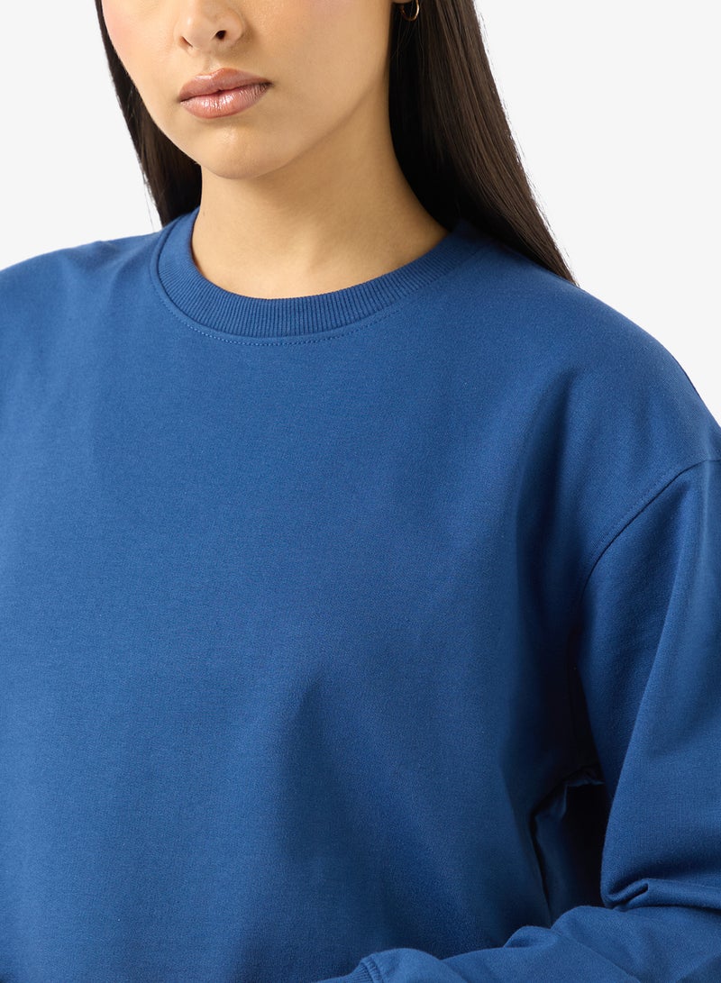 Ginger Basics Cotton Oversize Crew Neck Essential Sweatshirt - Image 3