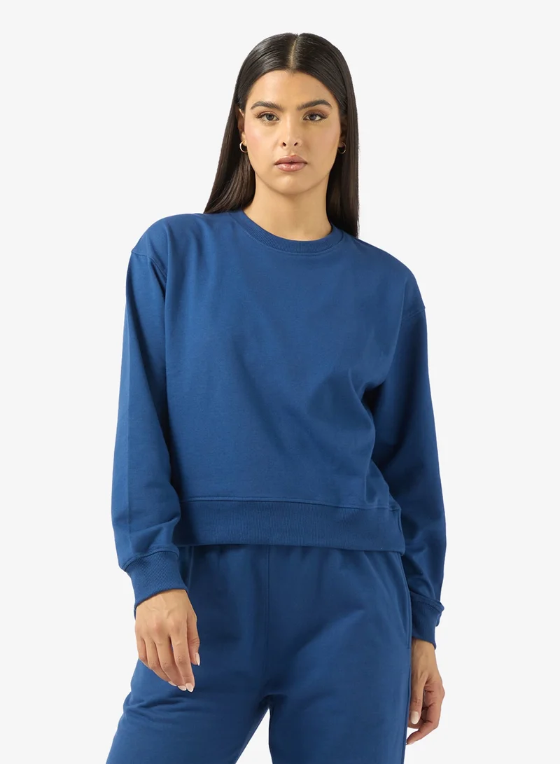 Ginger Basics Cotton Oversize Crew Neck Essential Sweatshirt