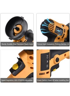 erorex Buffer Polisher Geevorks Buffer Waxer 5 Inch Variable Speed Car Polisher 600 3700Rpm With Detachable Handle 6Pcs Sponge Pad 6Pcs Cloth Bonnet Pad 1Pcs Wool Pad Spanner  - Image 4