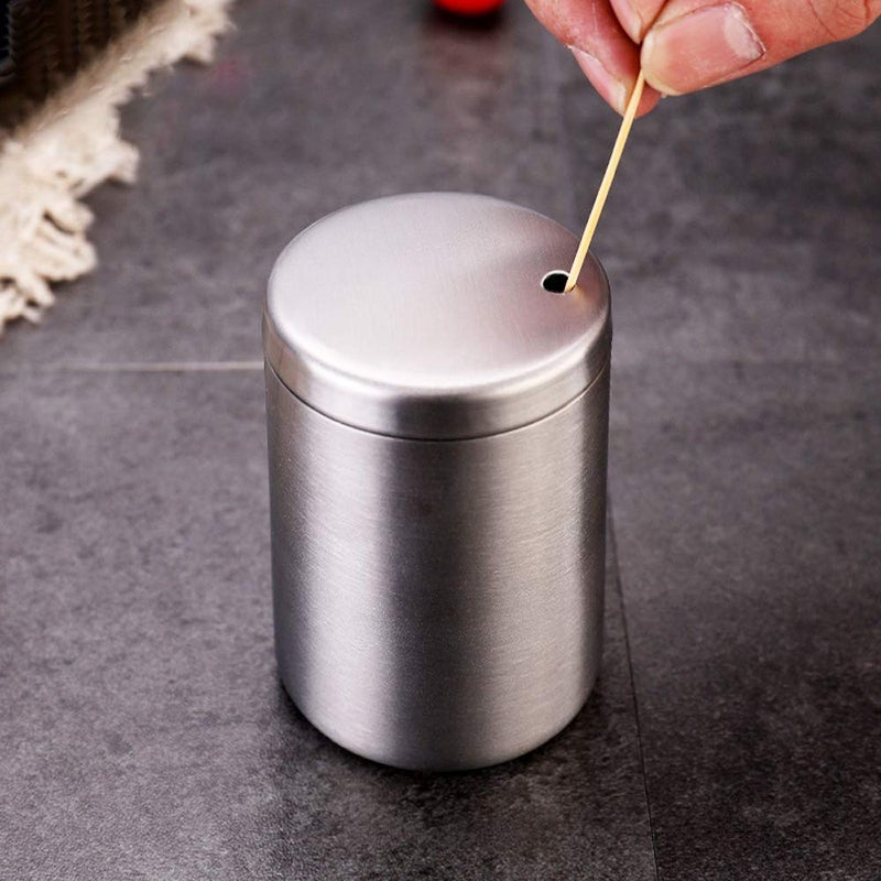 Ayccnh Stainless Steel Toothpick Holder Dispenser  Thickening Tooth Picks Container With 400 Pieces Bamboo Toothpicks For Teeth - Image 3