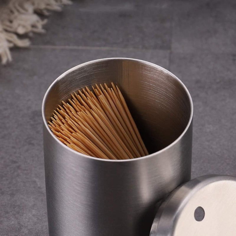 Ayccnh Stainless Steel Toothpick Holder Dispenser  Thickening Tooth Picks Container With 400 Pieces Bamboo Toothpicks For Teeth - Image 5