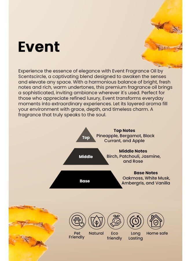 سِنتسِركل زيت العطر إيفنت من سنتسيركل - زيت عطري فاخر للمنزل والمساحات - زيت معطر منعش وأنيق للناشر - Image 2