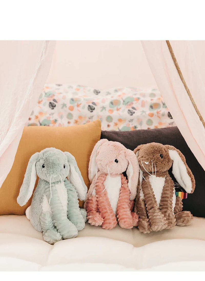 Les Deglingos - Toudou the Rabbit Plush Toy - Beige Corduroy Bunny with Soft Ears, Eco-Friendly, Machine Washable, Ideal for Babies and Toddlers - Image 1