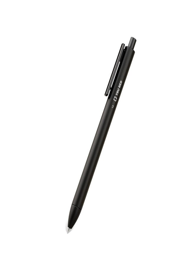 TRU RED Retractable Gel Pens, Medium Point 1.0mm, Black Ink, 15 Pack - Quick‑Dry Gel Pens for Smooth, Smear‑Free Writing - Image 3