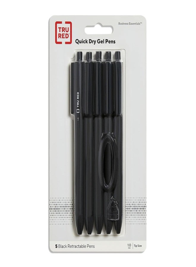 TRU RED Retractable Gel Pens, Medium Point 1.0mm, Black Ink, 15 Pack - Quick‑Dry Gel Pens for Smooth, Smear‑Free Writing - Image 5