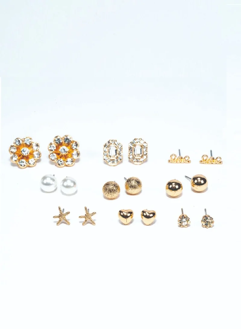 AMICA Mix & Match Stud Earrings Set of 9