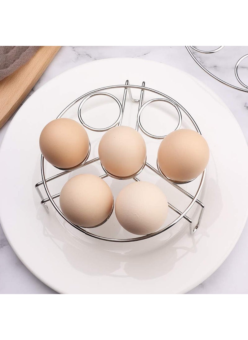 IQS ENTERPRISE Steamer Rack Egg Holder Egg Tray Dispenser Container Eggs Display Tray Egg Steam Rack Stand Cooking Food Holder Steaming Basket Rack for Pressure Cooker Heatproof Stackable 7 Holes Stand  - Image 2