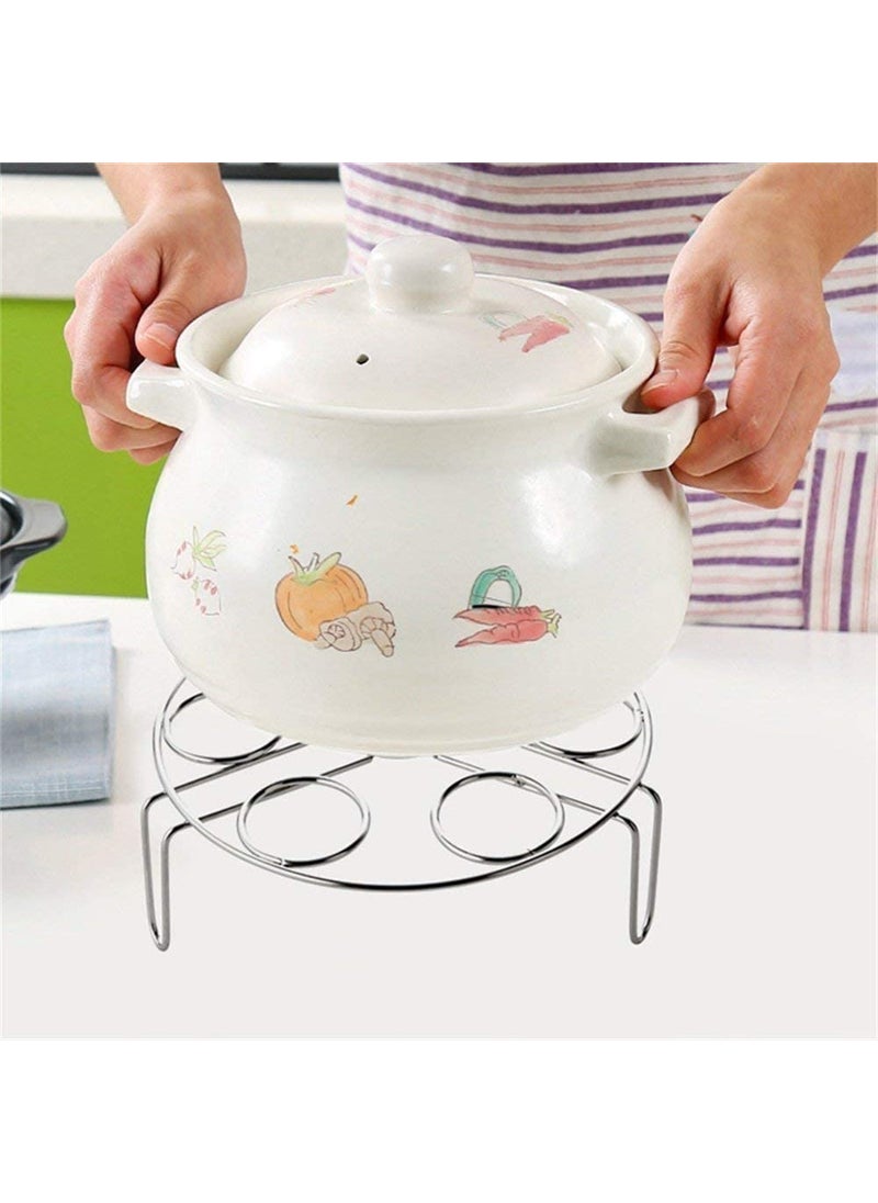 IQS ENTERPRISE Steamer Rack Egg Holder Egg Tray Dispenser Container Eggs Display Tray Egg Steam Rack Stand Cooking Food Holder Steaming Basket Rack for Pressure Cooker Heatproof Stackable 7 Holes Stand  - Image 4