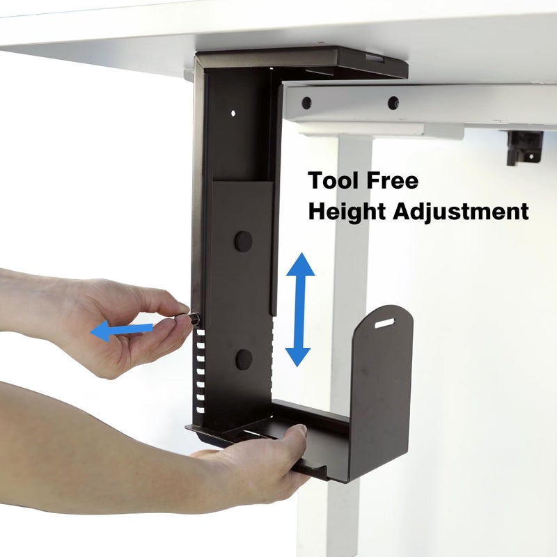 Bylitco Universal Wall or Under Desk CPU Mount, PC/NAS Bracket â€“ 4.5 to 9.2 inch Wide Computer Holder, Space-Saving Design with Safety Lock,Max Load 32Lbs - Image 5