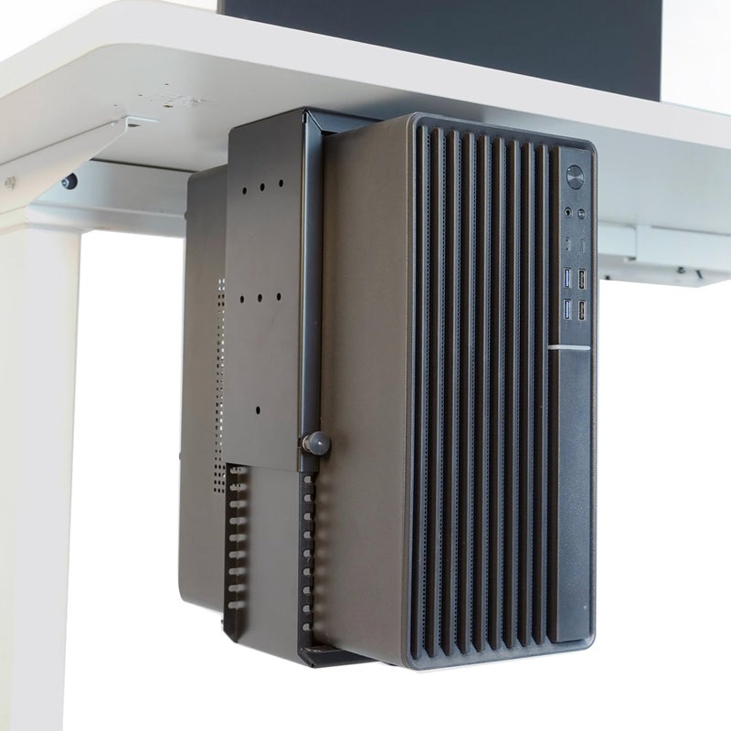 Bylitco Universal Wall or Under Desk CPU Mount, PC/NAS Bracket â€“ 4.5 to 9.2 inch Wide Computer Holder, Space-Saving Design with Safety Lock,Max Load 32Lbs - Image 1