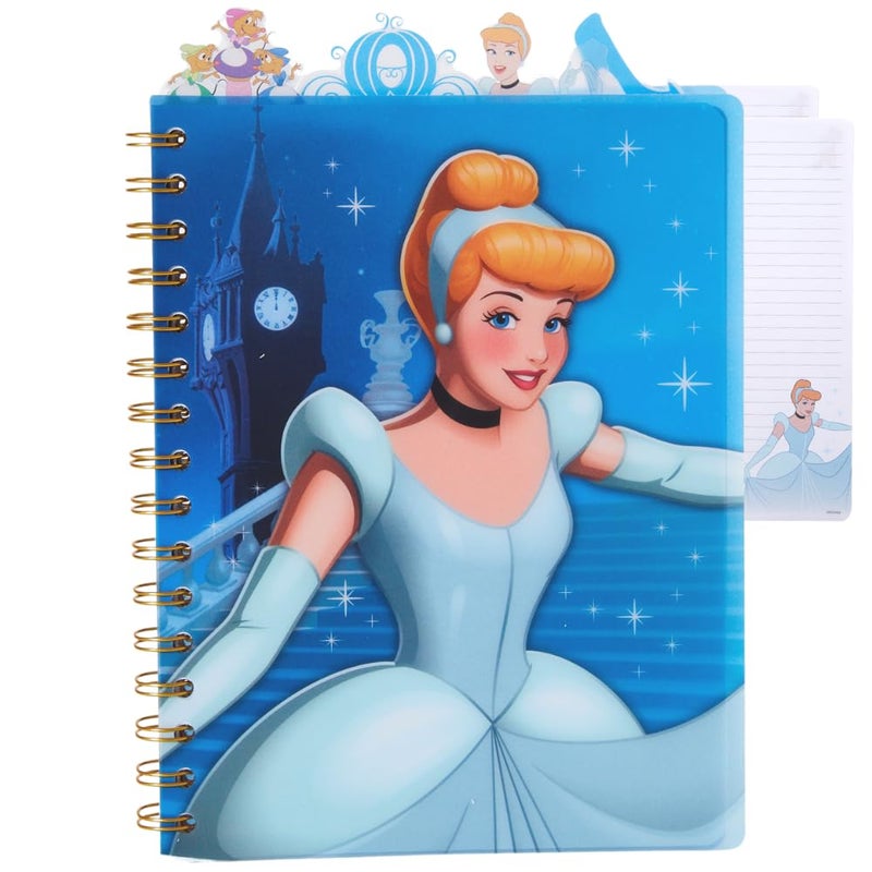 Innovative Designs Disney Cinderella Tab Journal Notebook, Spiral Bound, 96 Lined Pages, 8 x 7 inches - Image 1