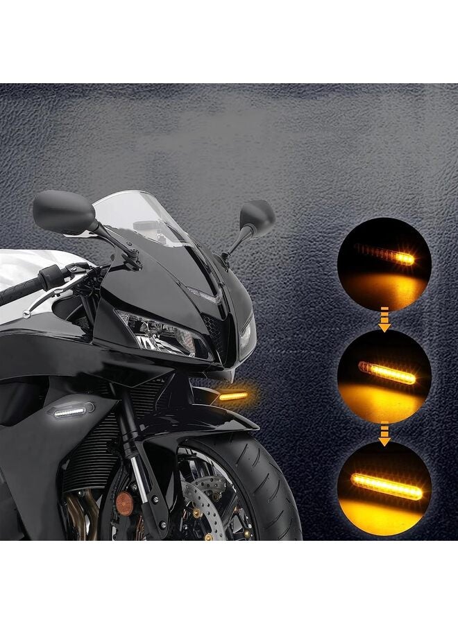 4PCS Motorcycle Indicators Flowing Turn Signal Lights Motorbike Turning Indicators Daytime Running Lights Taillights Brake Lights 12V for Motorcycle LED Amber Red White - Image 4