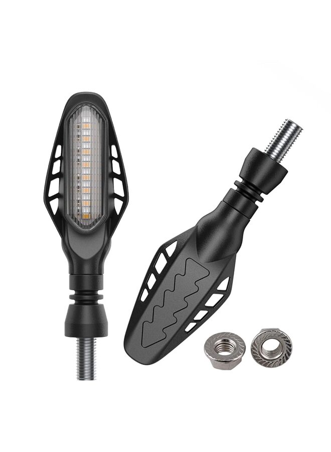 4PCS Motorcycle Indicators Flowing Turn Signal Lights Motorbike Turning Indicators Daytime Running Lights Taillights Brake Lights 12V for Motorcycle LED Amber Red White - Image 3